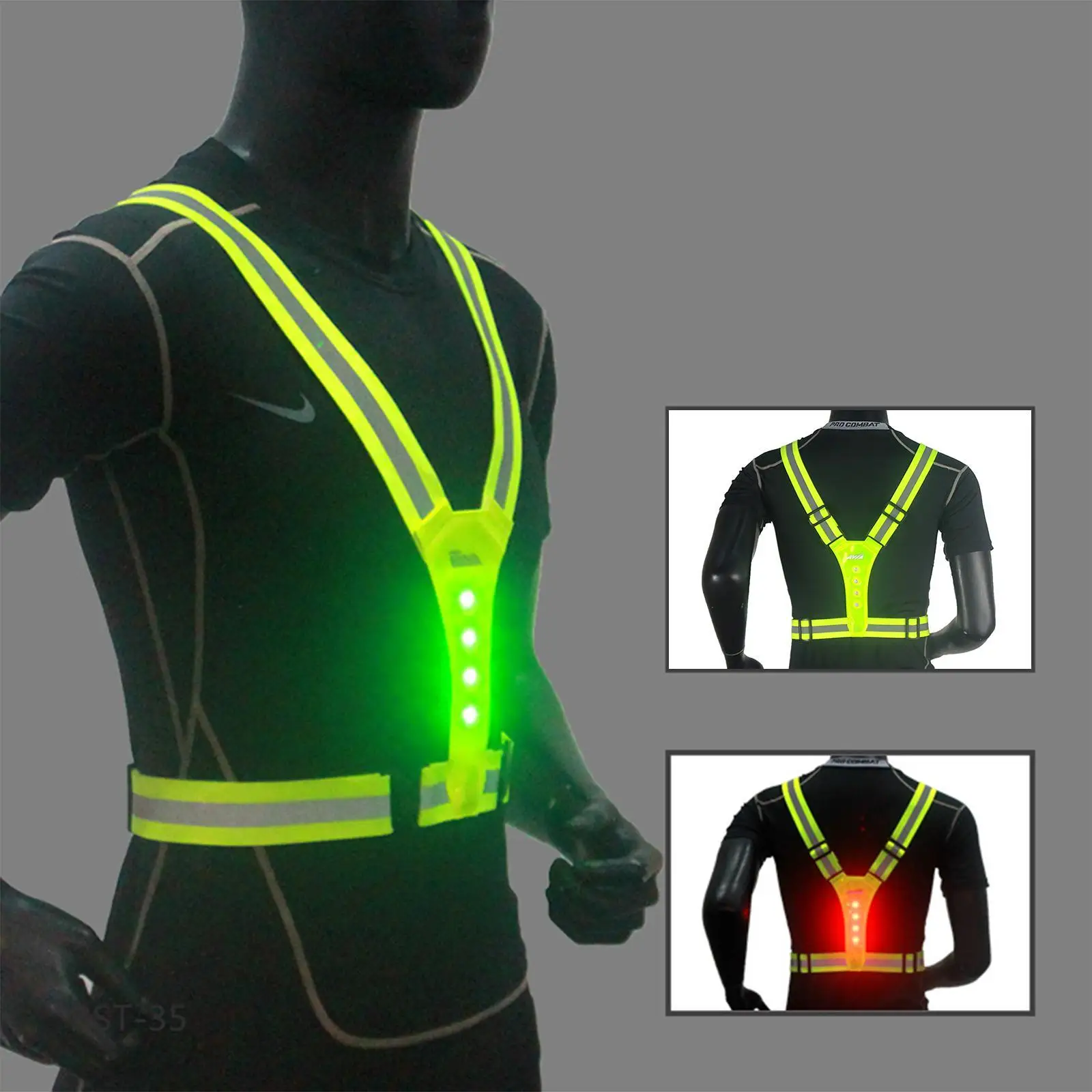 Reflective Running Gear Vest - LED Reflective Running Vest, Safety Gear