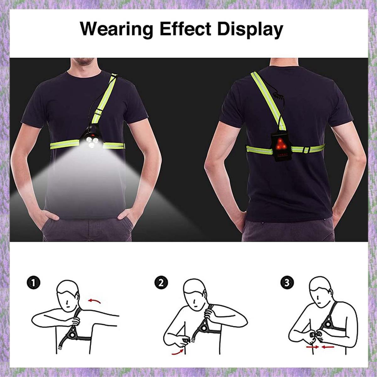 Reflective Running Gear Vest - A63K-Night Running Lights For Runners, LED