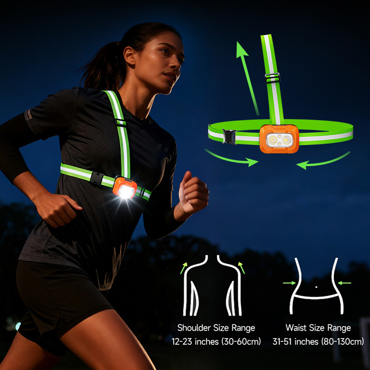 Running Light USB Rechargeable - Reflective Running Gear Vest incelemesi ve fiyatı