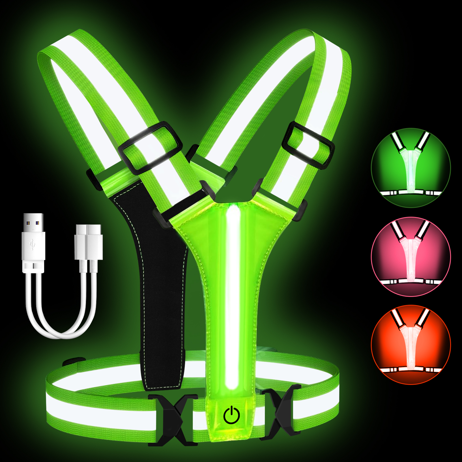 Adjustable LED Reflective Vest - Running Gear For Winter incelemesi ve fiyatı