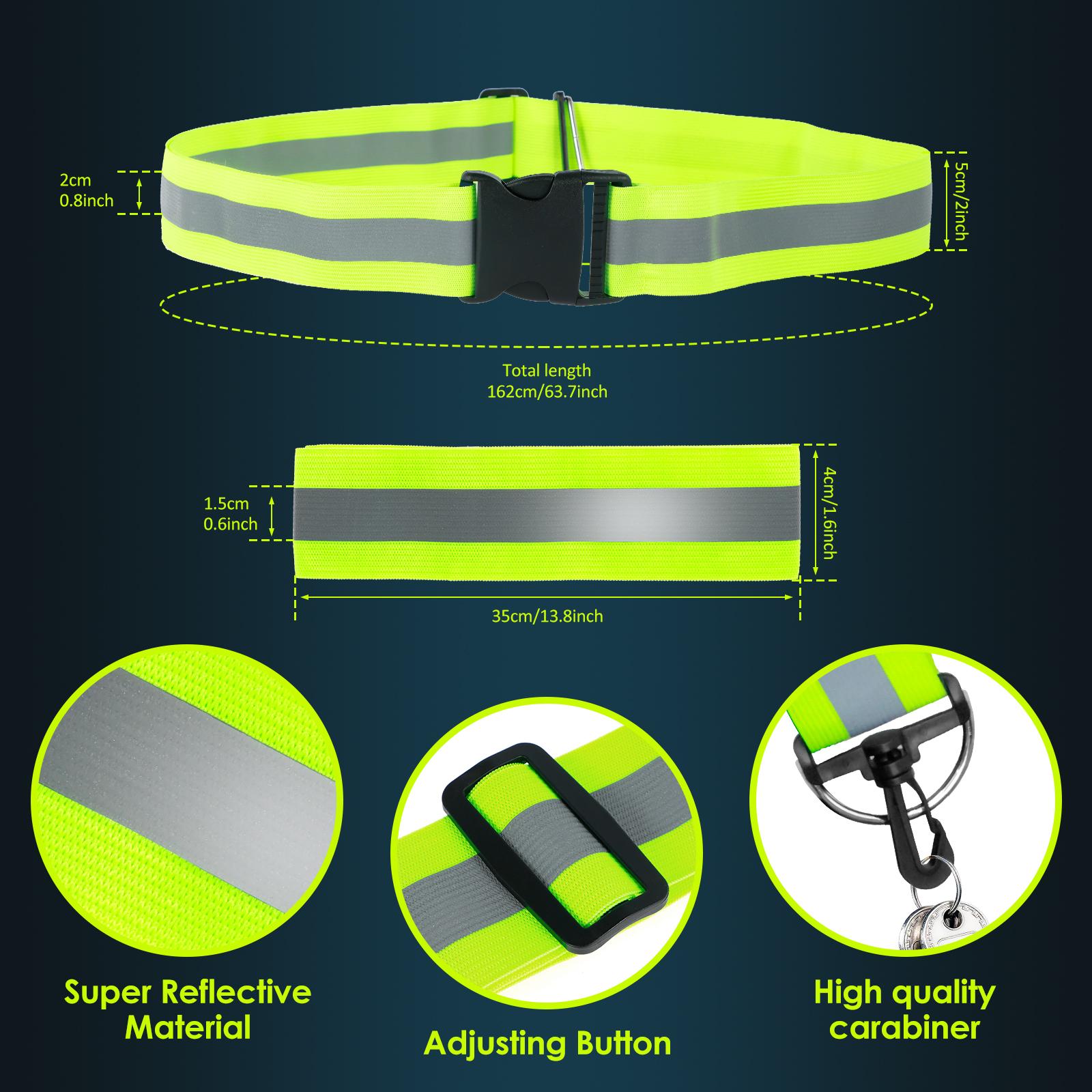 3pcs Reflective Sash for Walki - Reflective Running Gear Vest incelemesi ve fiyatı