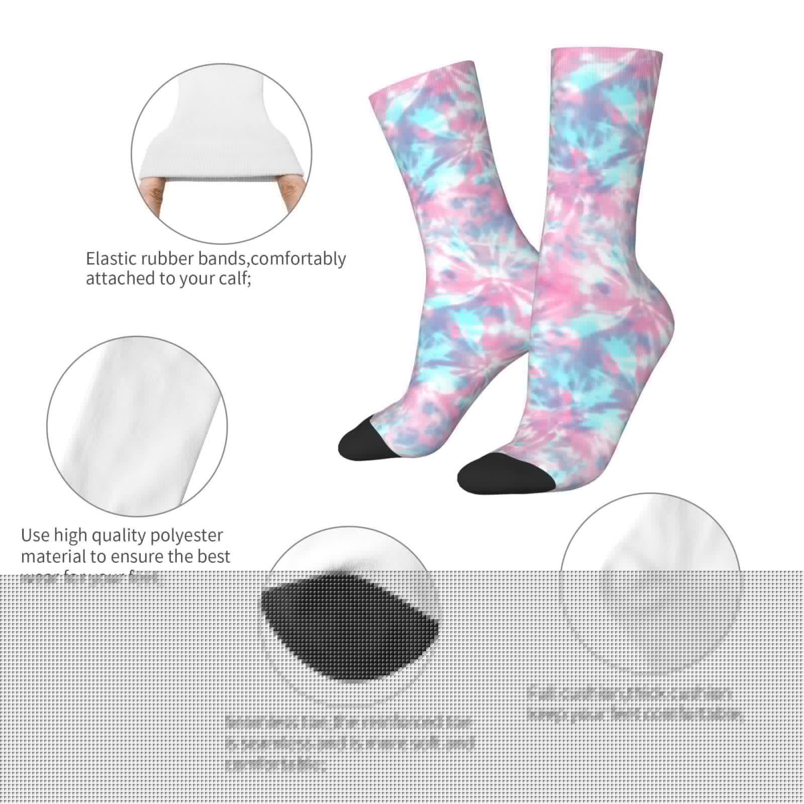 Tie Dye Print Crew Socks For W - Running Gear Youtube incelemesi ve fiyatı