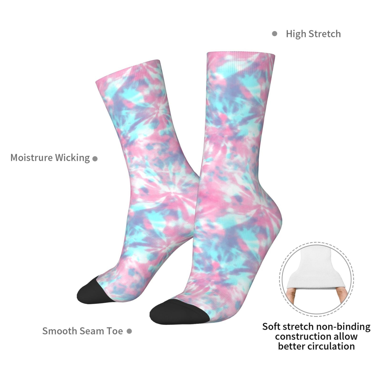 Tie Dye Print Crew Socks For W - Running Gear Youtube incelemesi ve fiyatı